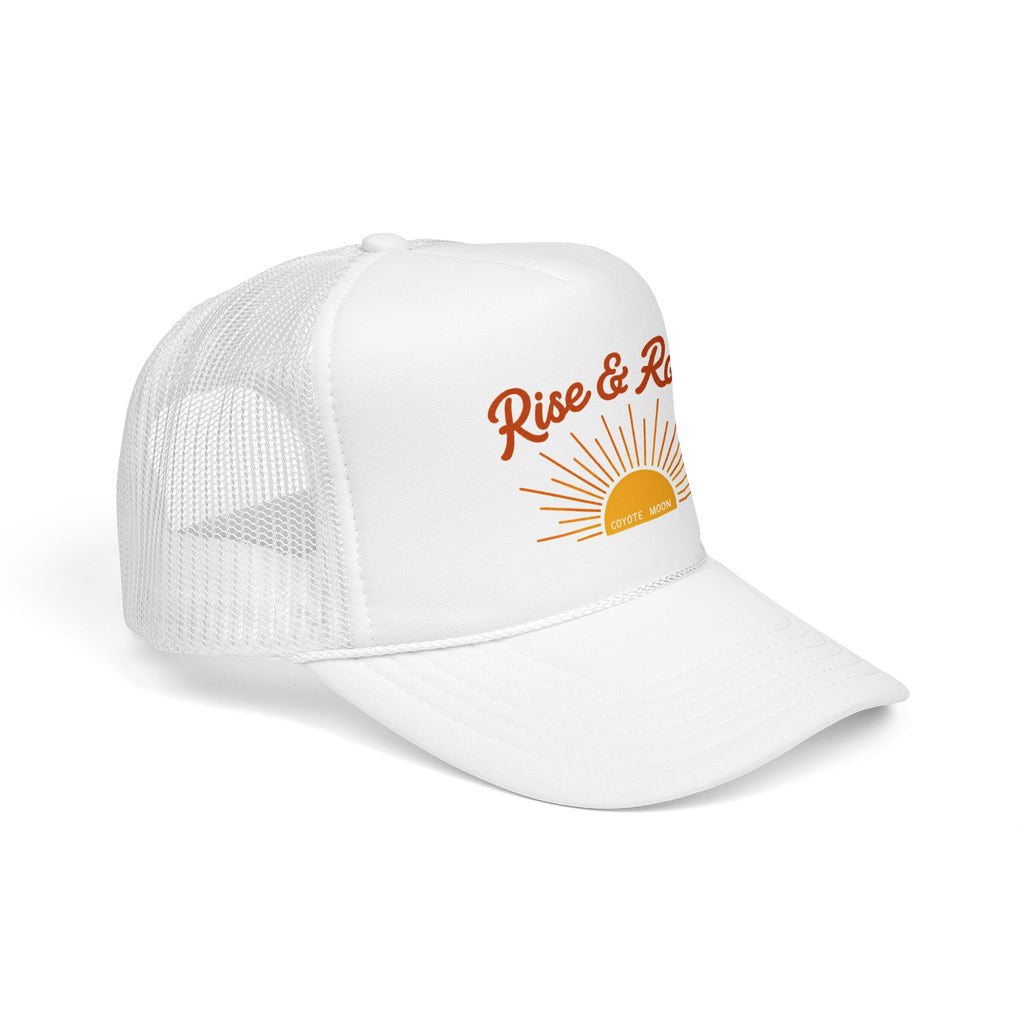 Rise & Roam Trucker Hat – Sunrise Graphic Foam Mesh Cap